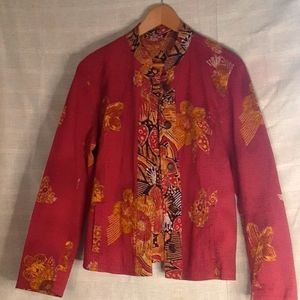 Chicos Reversible Art Print Jacket